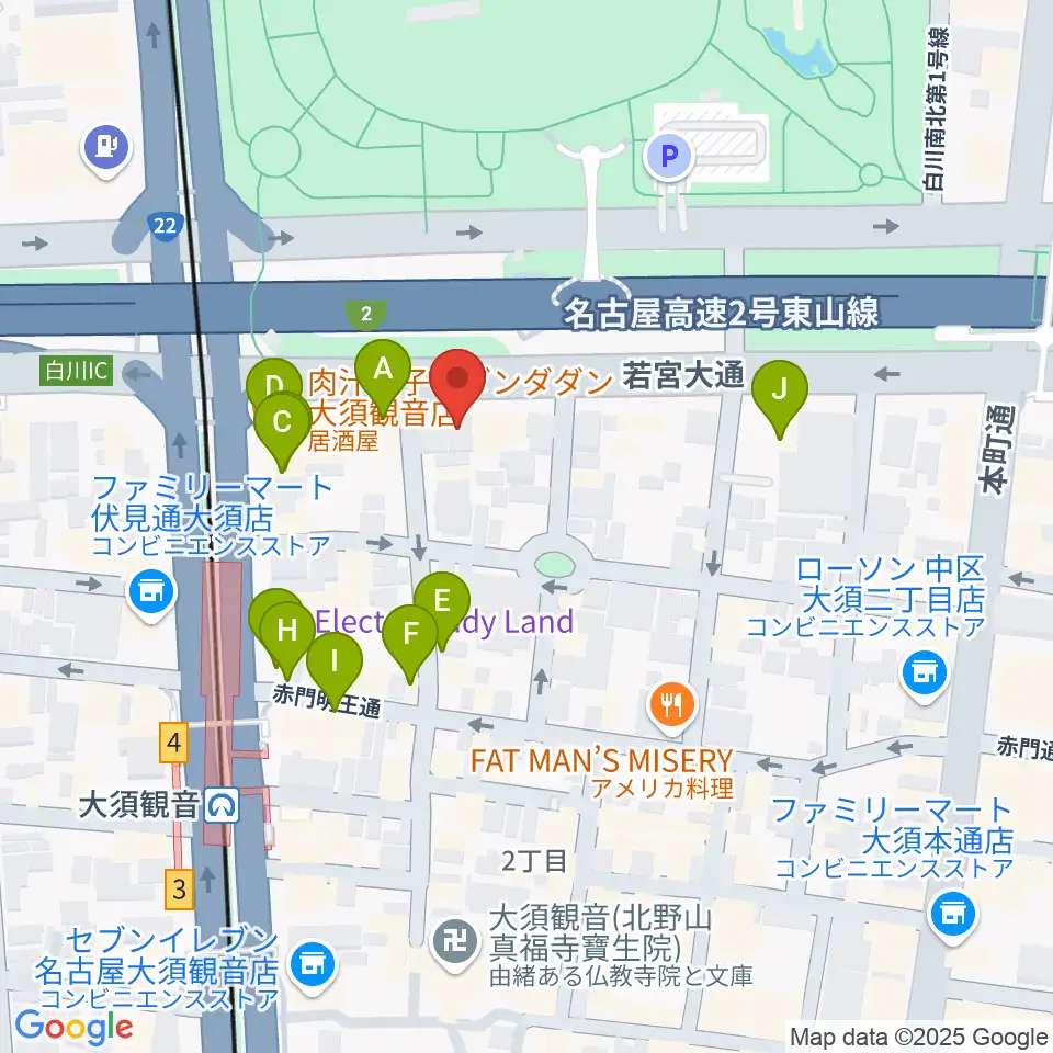 Studio STAIRWAY周辺のファミレス・ファーストフード一覧地図