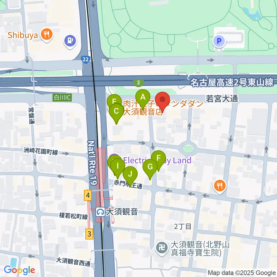Studio STAIRWAY周辺のファミレス・ファーストフード一覧地図