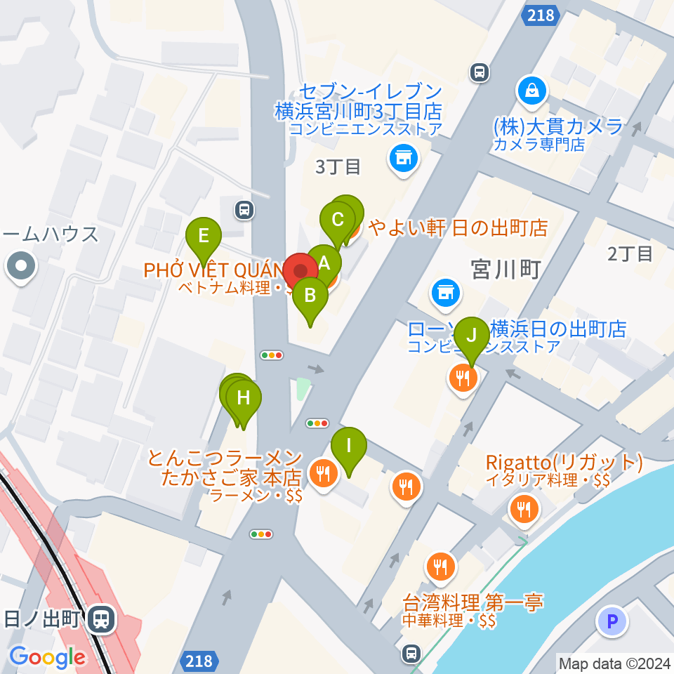 THE CLUB SENSATION周辺のファミレス・ファーストフード一覧地図