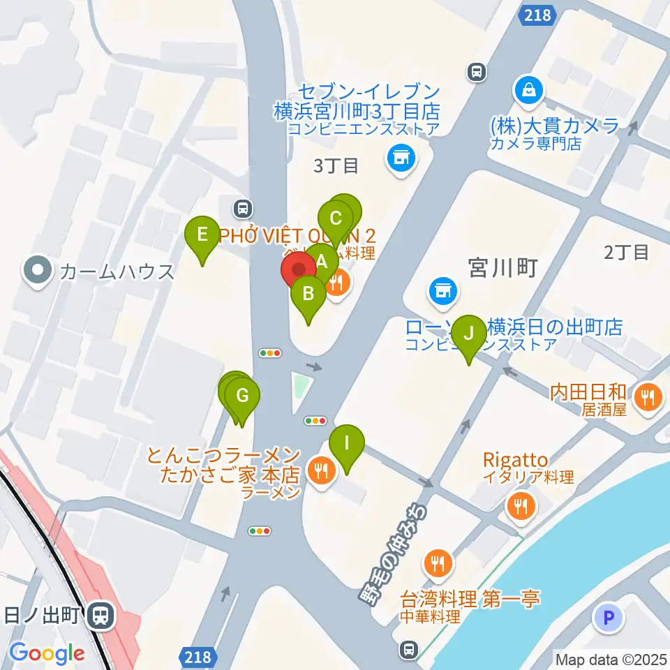THE CLUB SENSATION周辺のファミレス・ファーストフード一覧地図