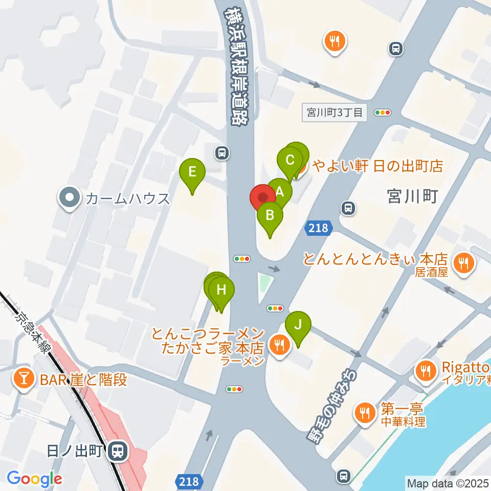 THE CLUB SENSATION周辺のファミレス・ファーストフード一覧地図