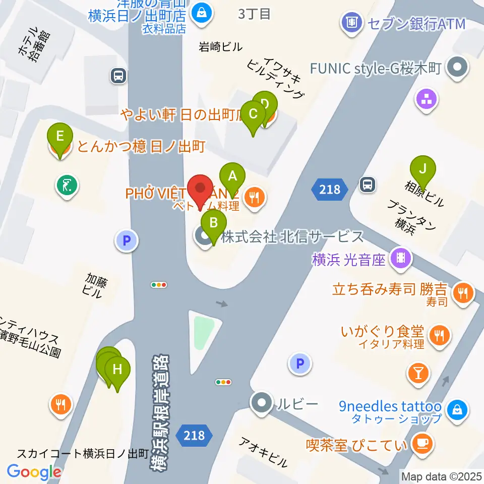 THE CLUB SENSATION周辺のファミレス・ファーストフード一覧地図