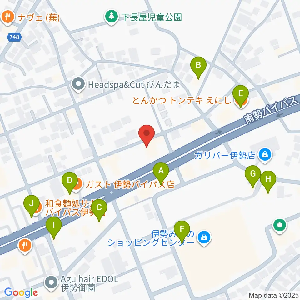 村井楽器伊勢店周辺のファミレス・ファーストフード一覧地図