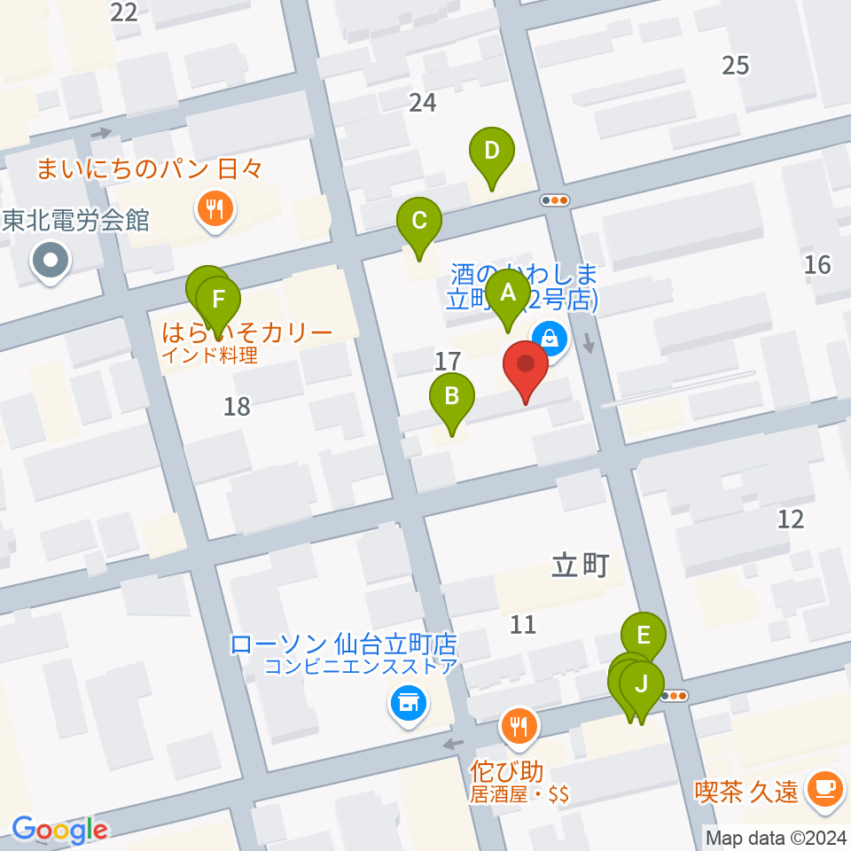 サテンドール2000周辺のファミレス・ファーストフード一覧地図