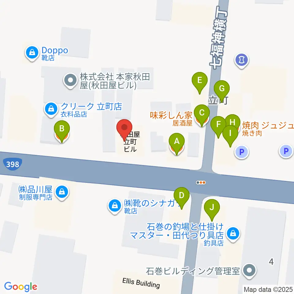 ラ・ストラーダ周辺のファミレス・ファーストフード一覧地図