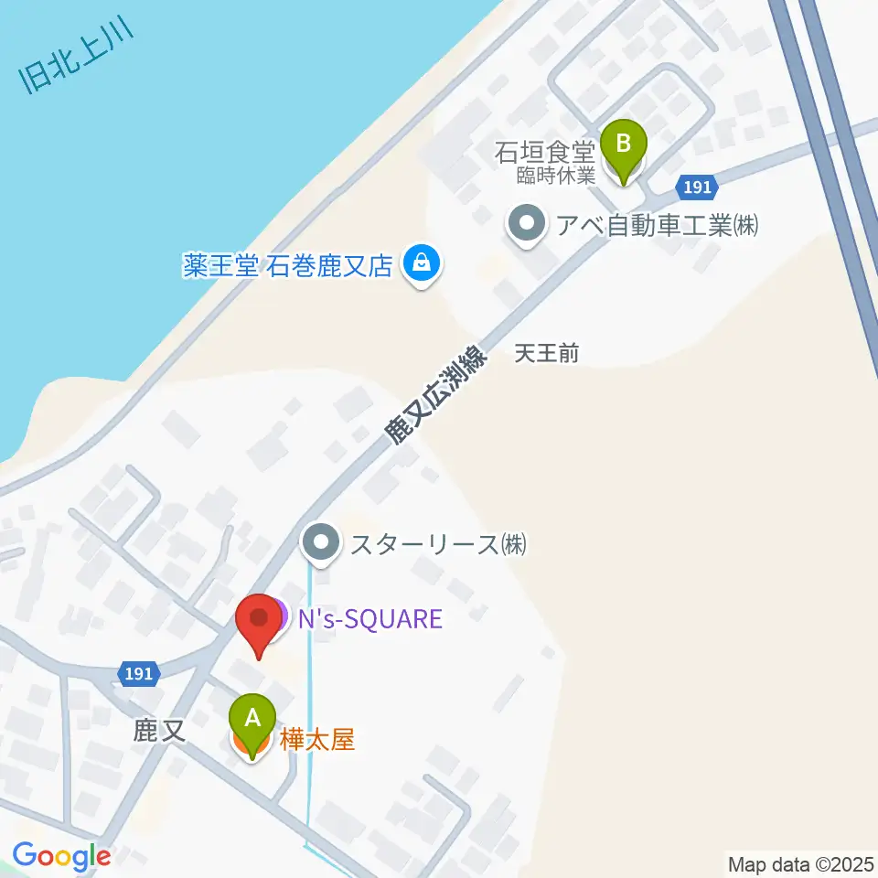 N's SQUARE周辺のファミレス・ファーストフード一覧地図