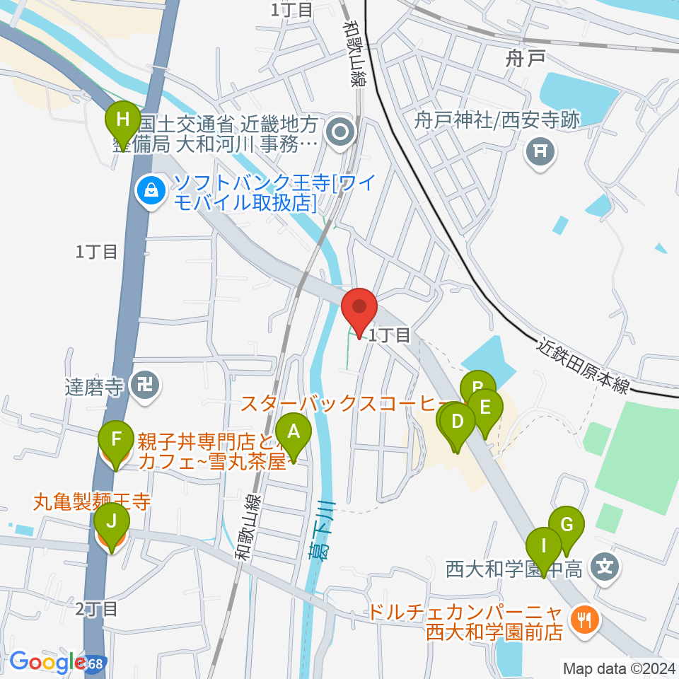 ミュージックスタジオ シグナス周辺のファミレス・ファーストフード一覧地図