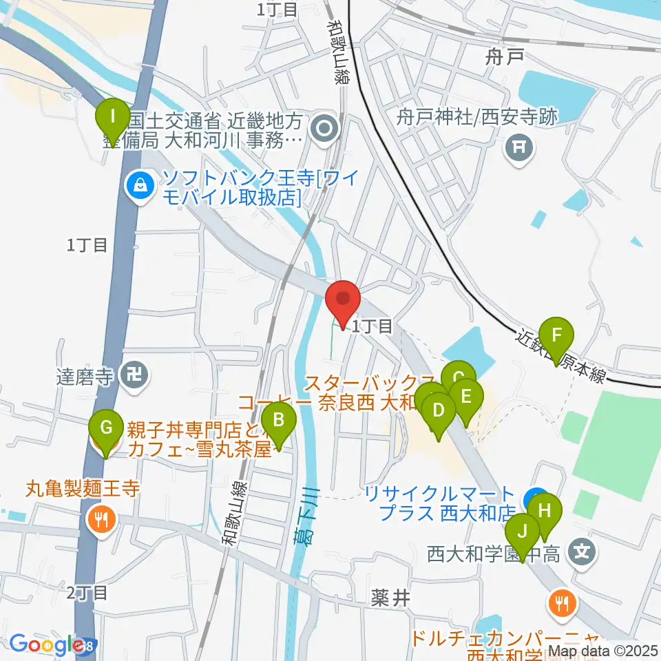 ミュージックスタジオ シグナス周辺のファミレス・ファーストフード一覧地図