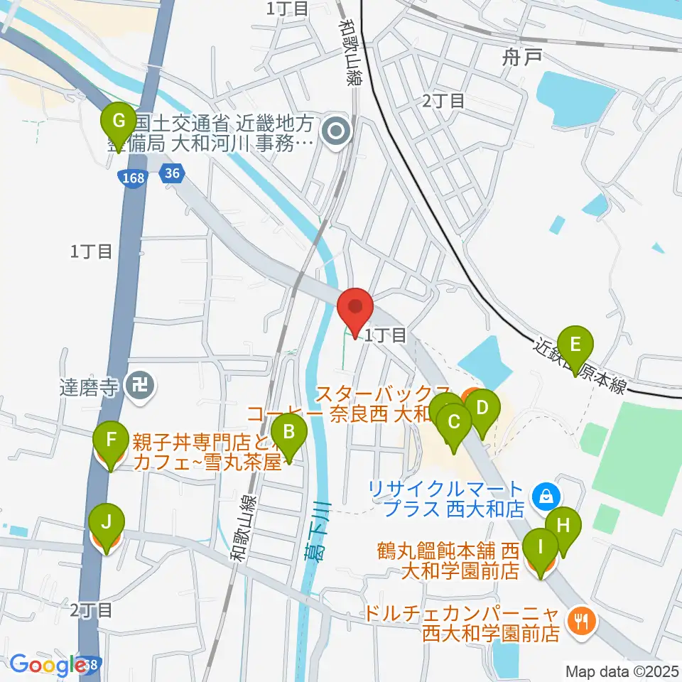 ミュージックスタジオ シグナス周辺のファミレス・ファーストフード一覧地図