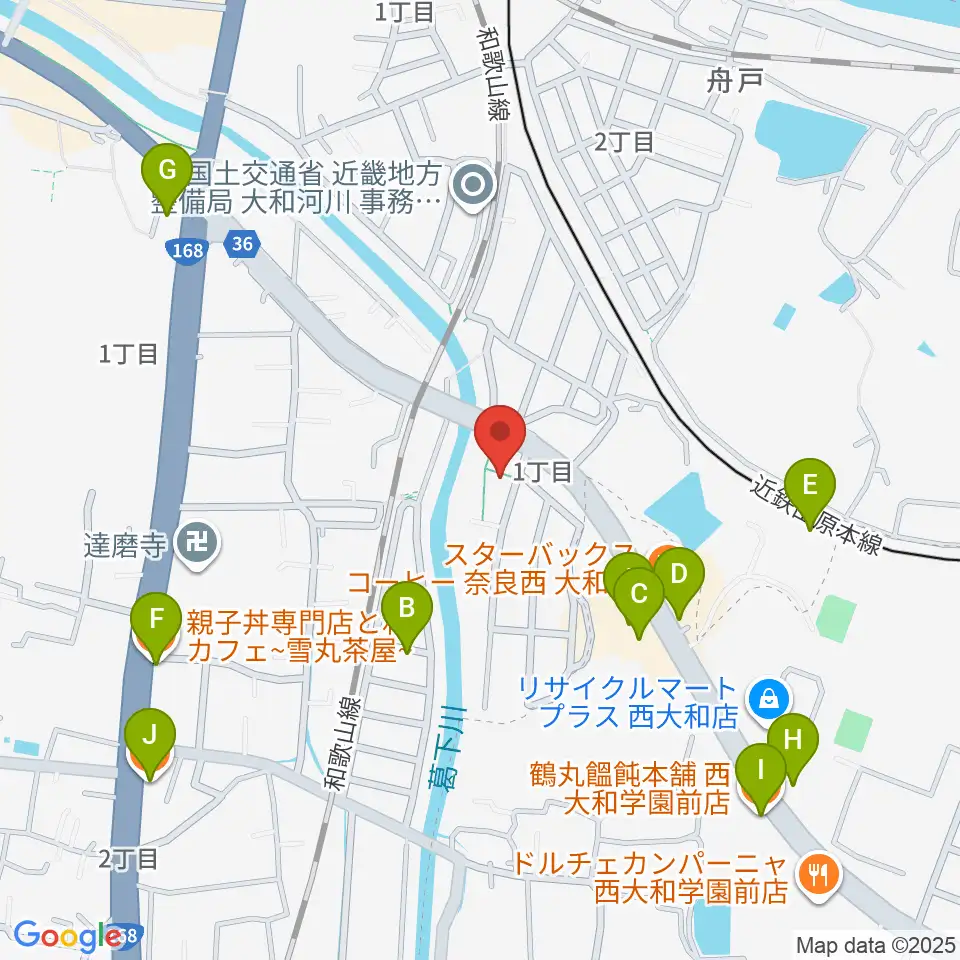 ミュージックスタジオ シグナス周辺のファミレス・ファーストフード一覧地図