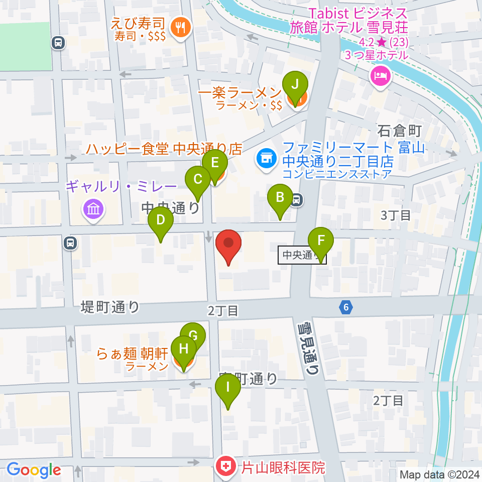 中教院Artist's周辺のファミレス・ファーストフード一覧地図