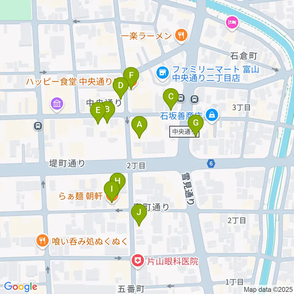 中教院Artist's周辺のファミレス・ファーストフード一覧地図