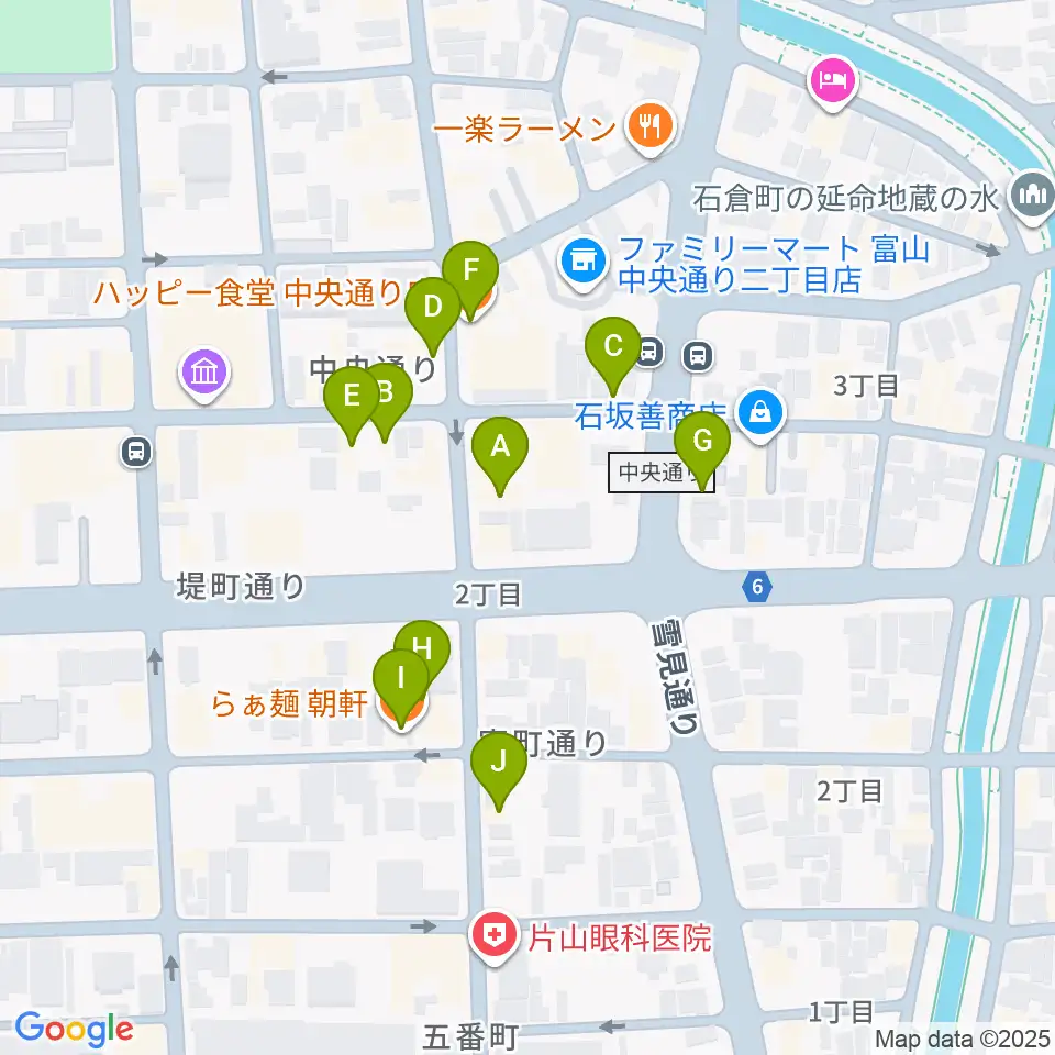 中教院Artist's周辺のファミレス・ファーストフード一覧地図