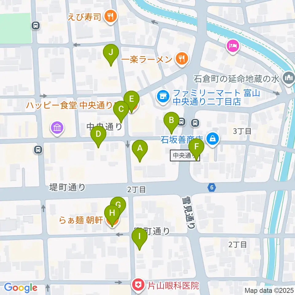 中教院Artist's周辺のファミレス・ファーストフード一覧地図