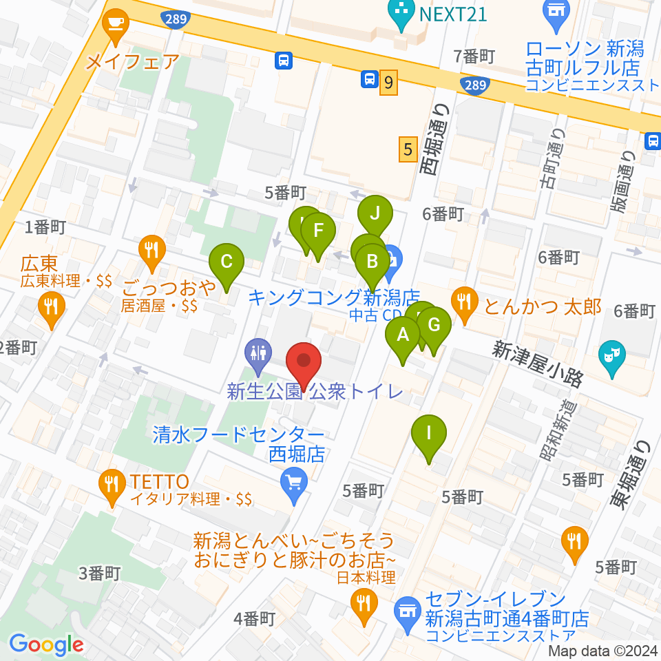 ジャズ喫茶スワン周辺のファミレス・ファーストフード一覧地図