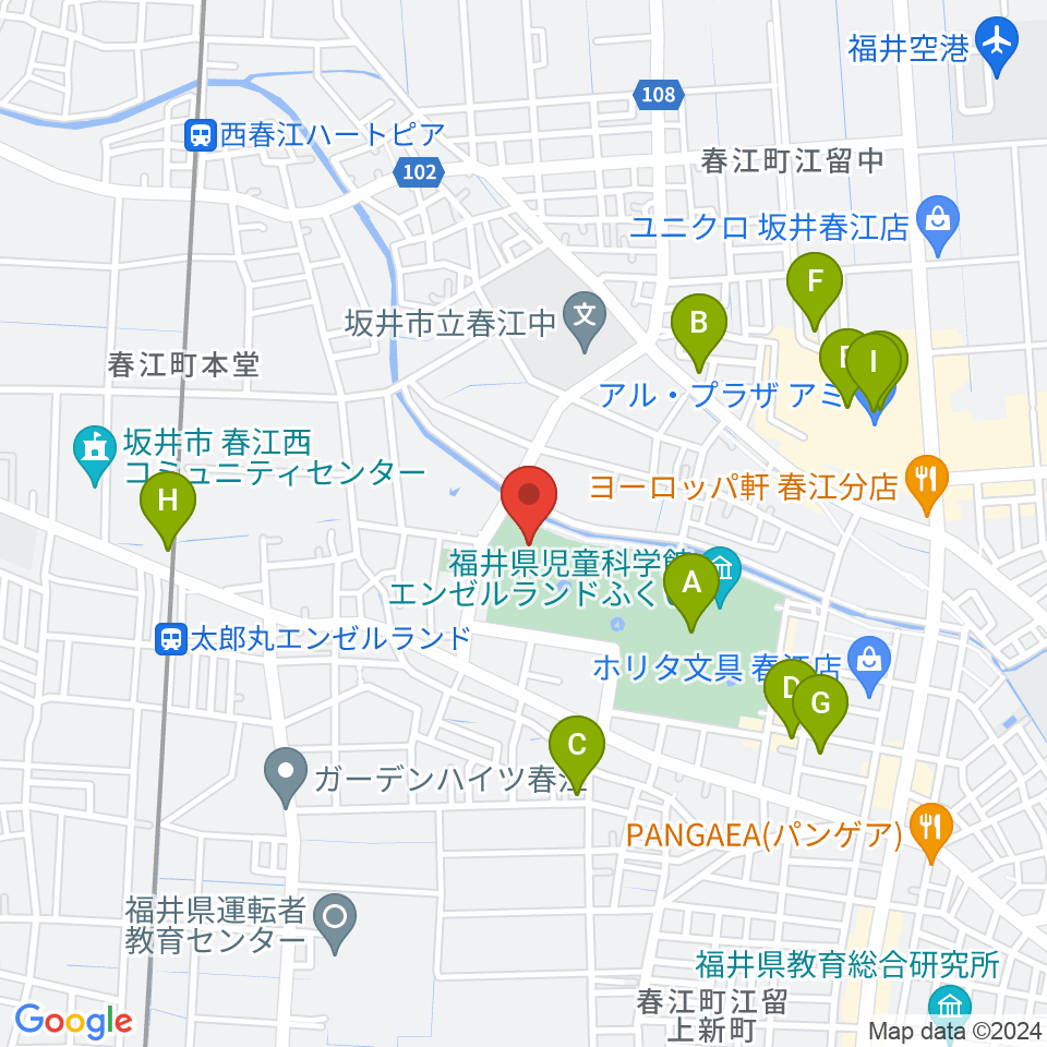 ハートピア春江周辺のファミレス・ファーストフード一覧地図