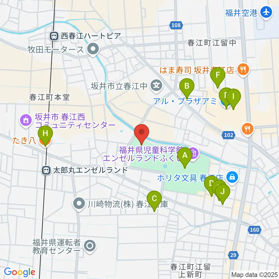 ハートピア春江周辺のファミレス・ファーストフード一覧地図