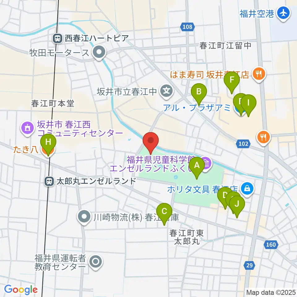 ハートピア春江周辺のファミレス・ファーストフード一覧地図