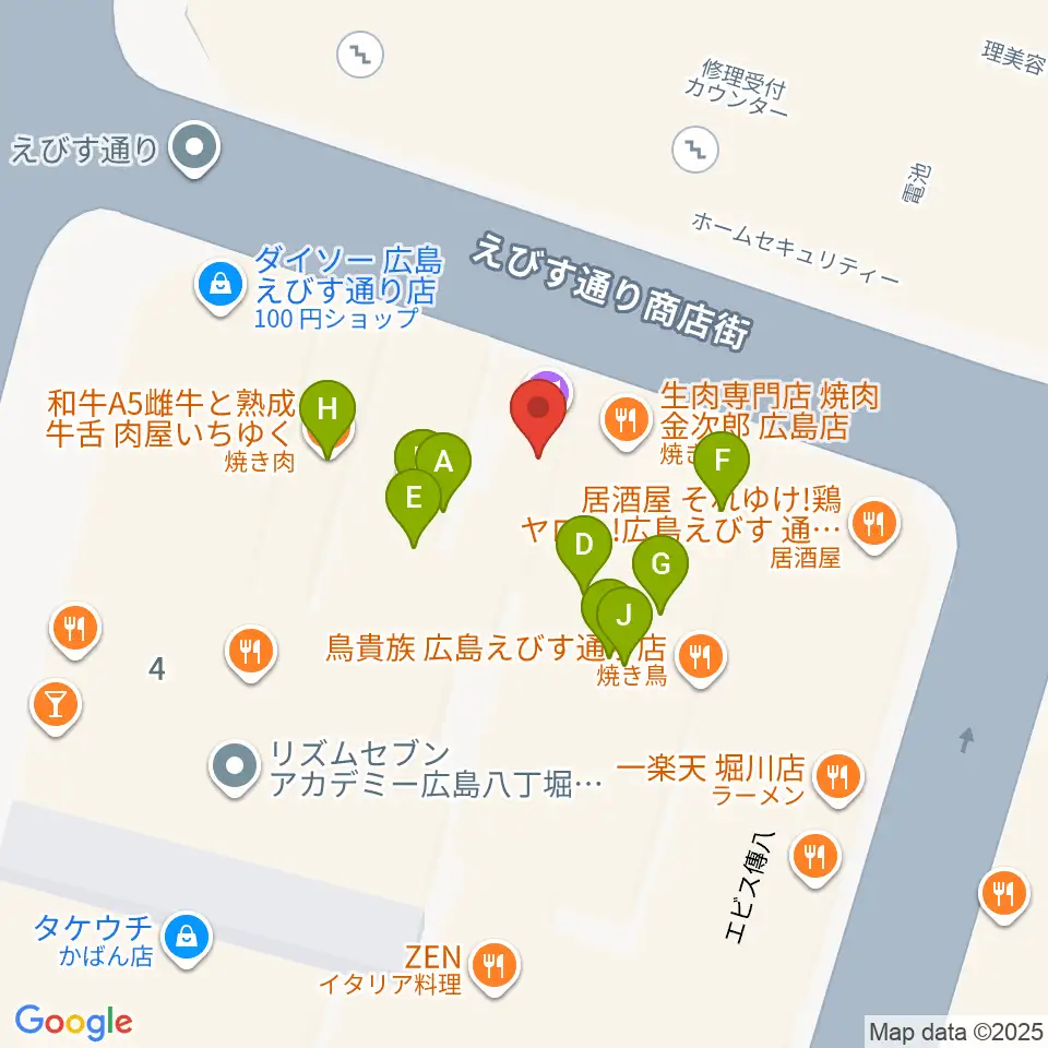 広島セカンドクラッチ周辺のファミレス・ファーストフード一覧地図