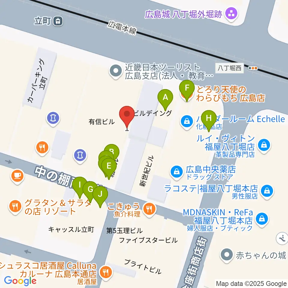広島4.14周辺のファミレス・ファーストフード一覧地図