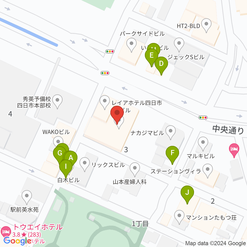 四日市CLUB CHAOS周辺のファミレス・ファーストフード一覧地図