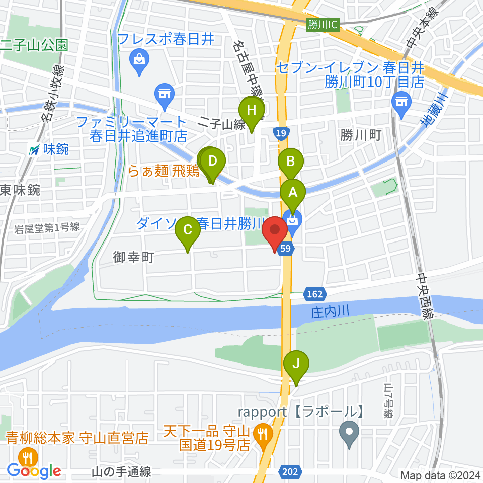 GSPスタジオ周辺のファミレス・ファーストフード一覧地図