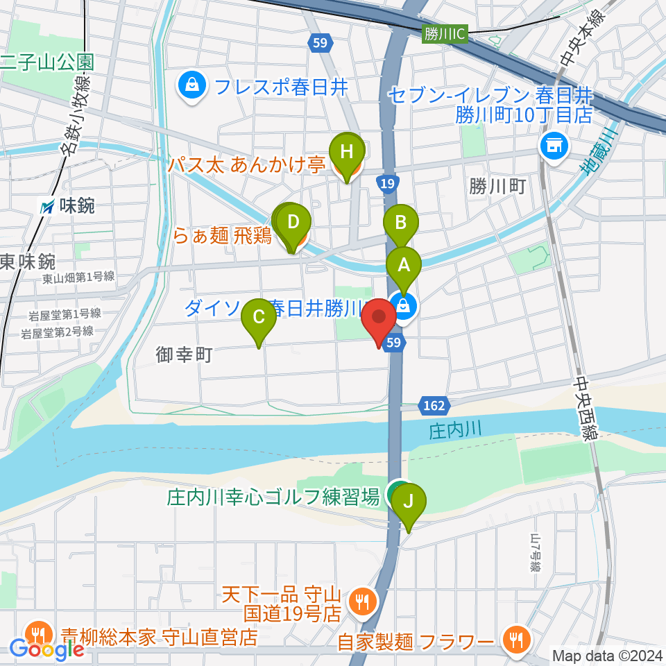 GSPスタジオ周辺のファミレス・ファーストフード一覧地図