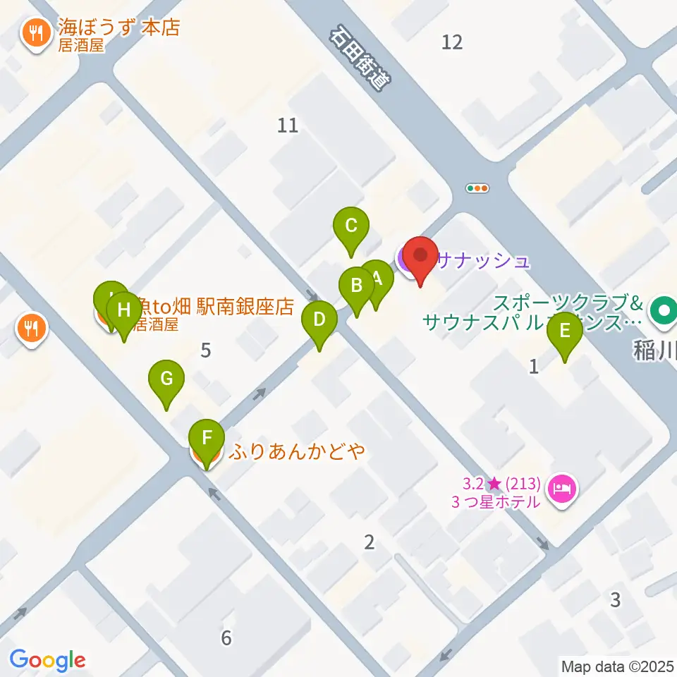静岡サナッシュ周辺のファミレス・ファーストフード一覧地図