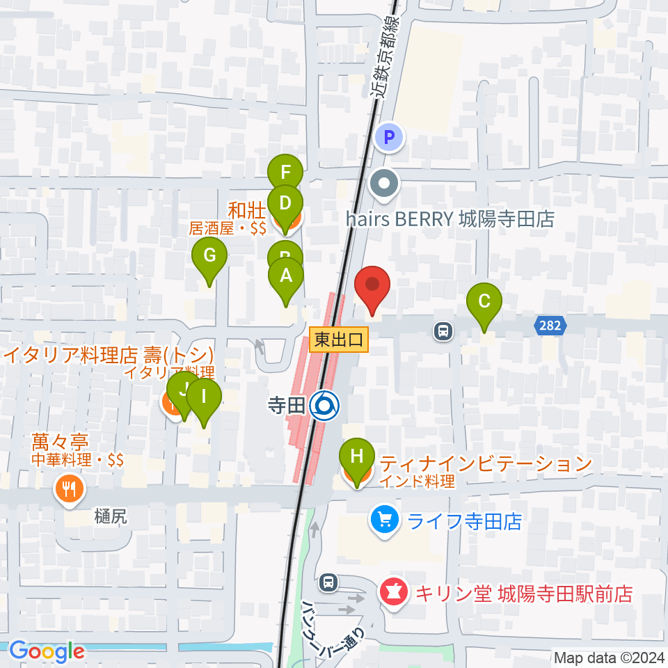 スタジオフレイバー周辺のファミレス・ファーストフード一覧地図