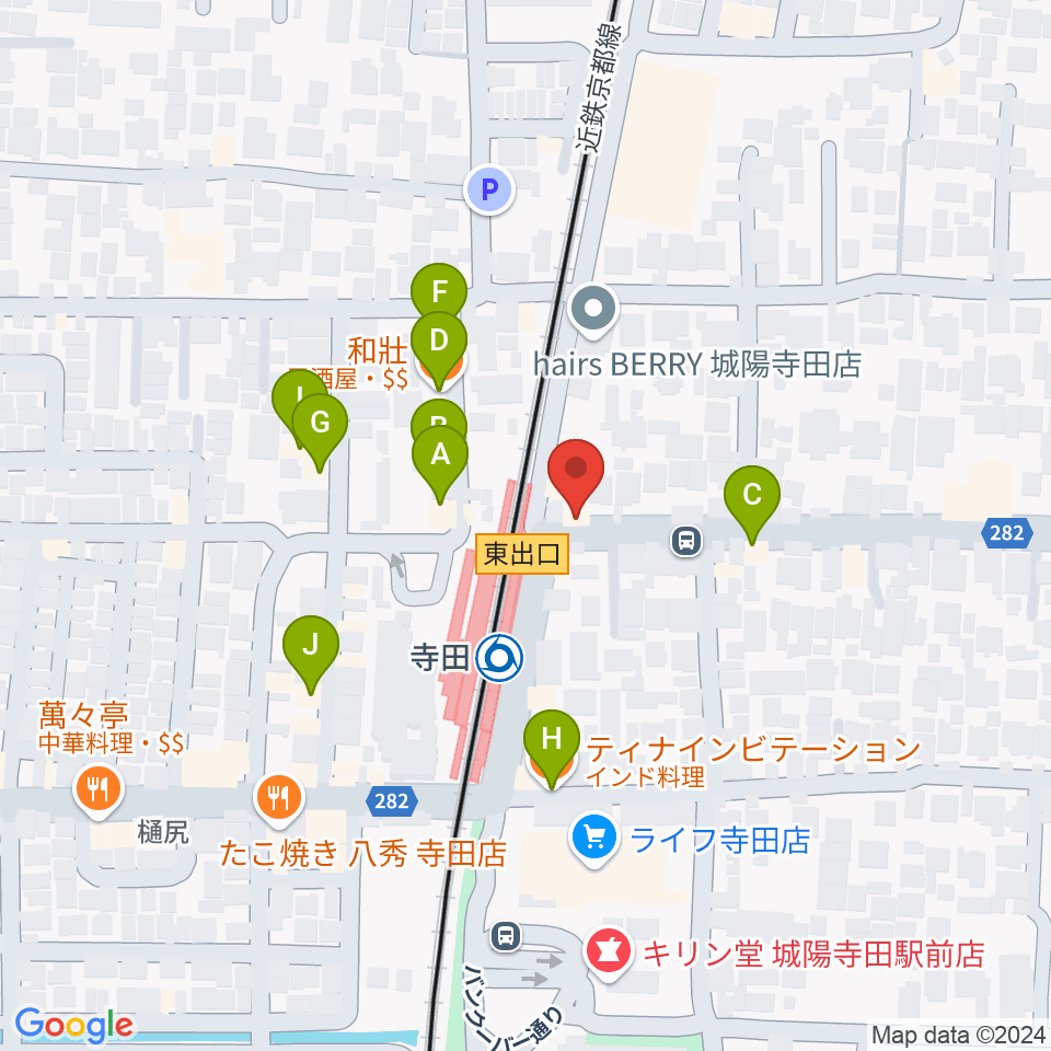 スタジオフレイバー周辺のファミレス・ファーストフード一覧地図