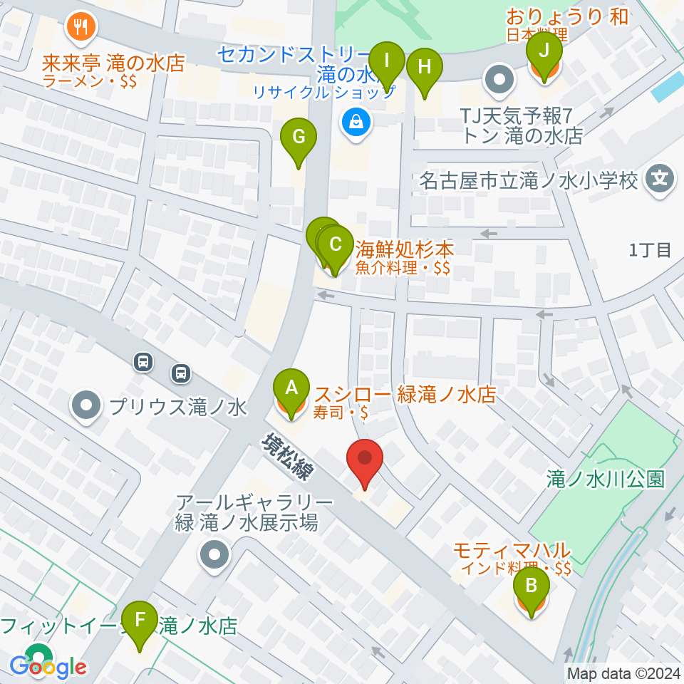 アランプーサン周辺のファミレス・ファーストフード一覧地図