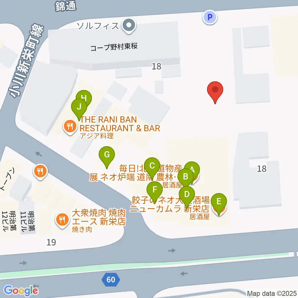 名古屋Jazz Spot Swing周辺のファミレス・ファーストフード一覧地図