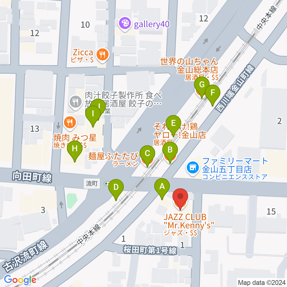 ミスターケニーズ周辺のファミレス・ファーストフード一覧地図