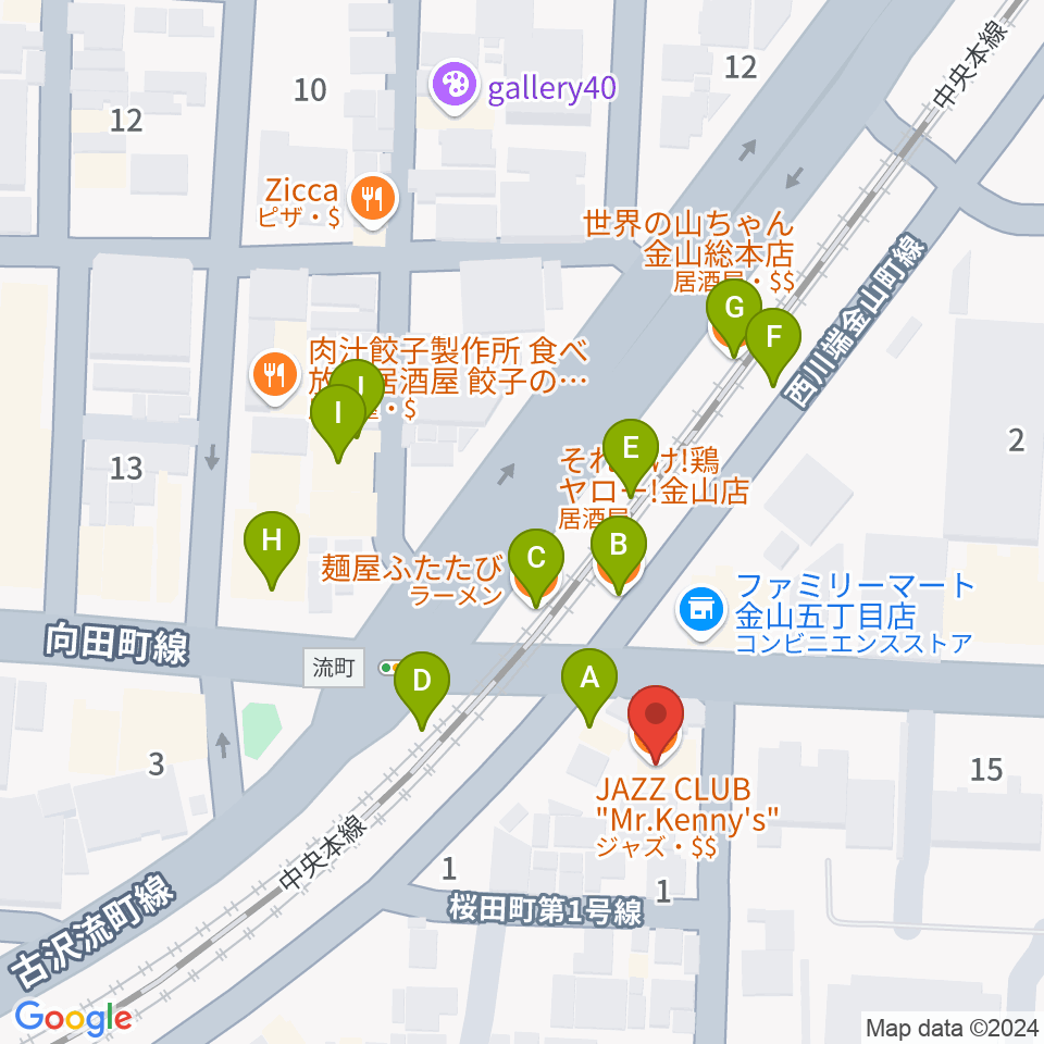 ミスターケニーズ周辺のファミレス・ファーストフード一覧地図