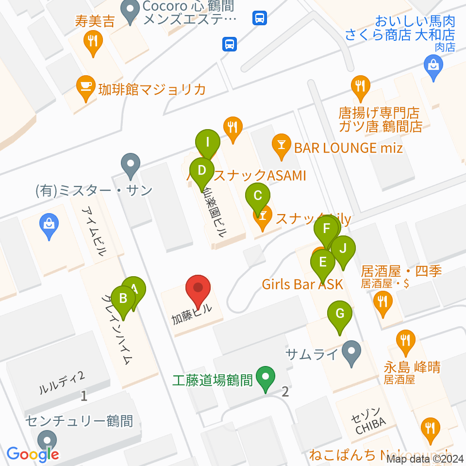 鶴間スタジオアジャ周辺のファミレス・ファーストフード一覧地図