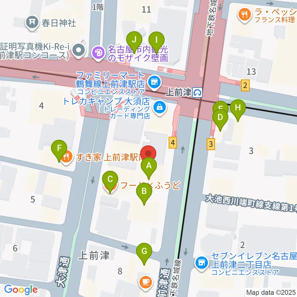 上前津Club Zion周辺のファミレス・ファーストフード一覧地図