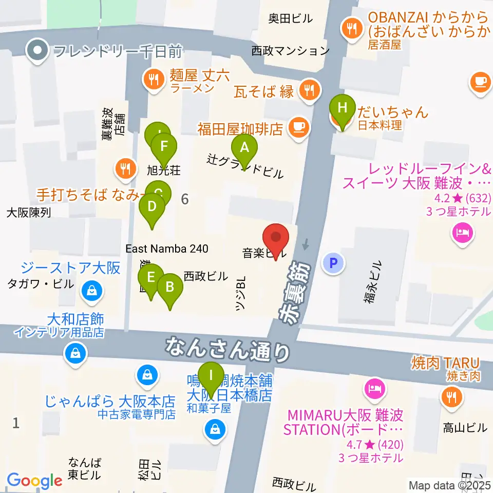スタジオクーパー周辺のファミレス・ファーストフード一覧地図