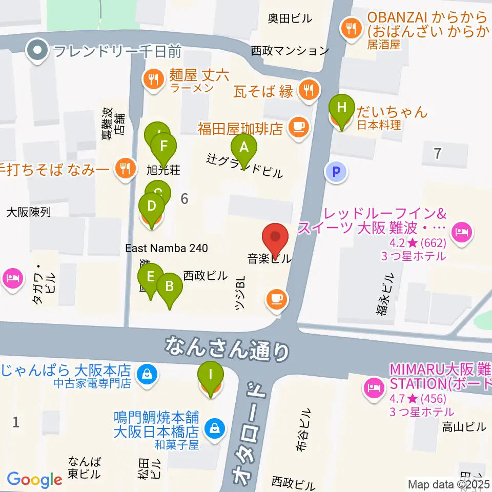 スタジオクーパー周辺のファミレス・ファーストフード一覧地図