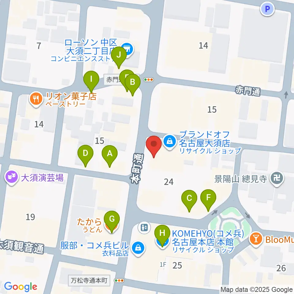 X-HALL ZEN周辺のファミレス・ファーストフード一覧地図