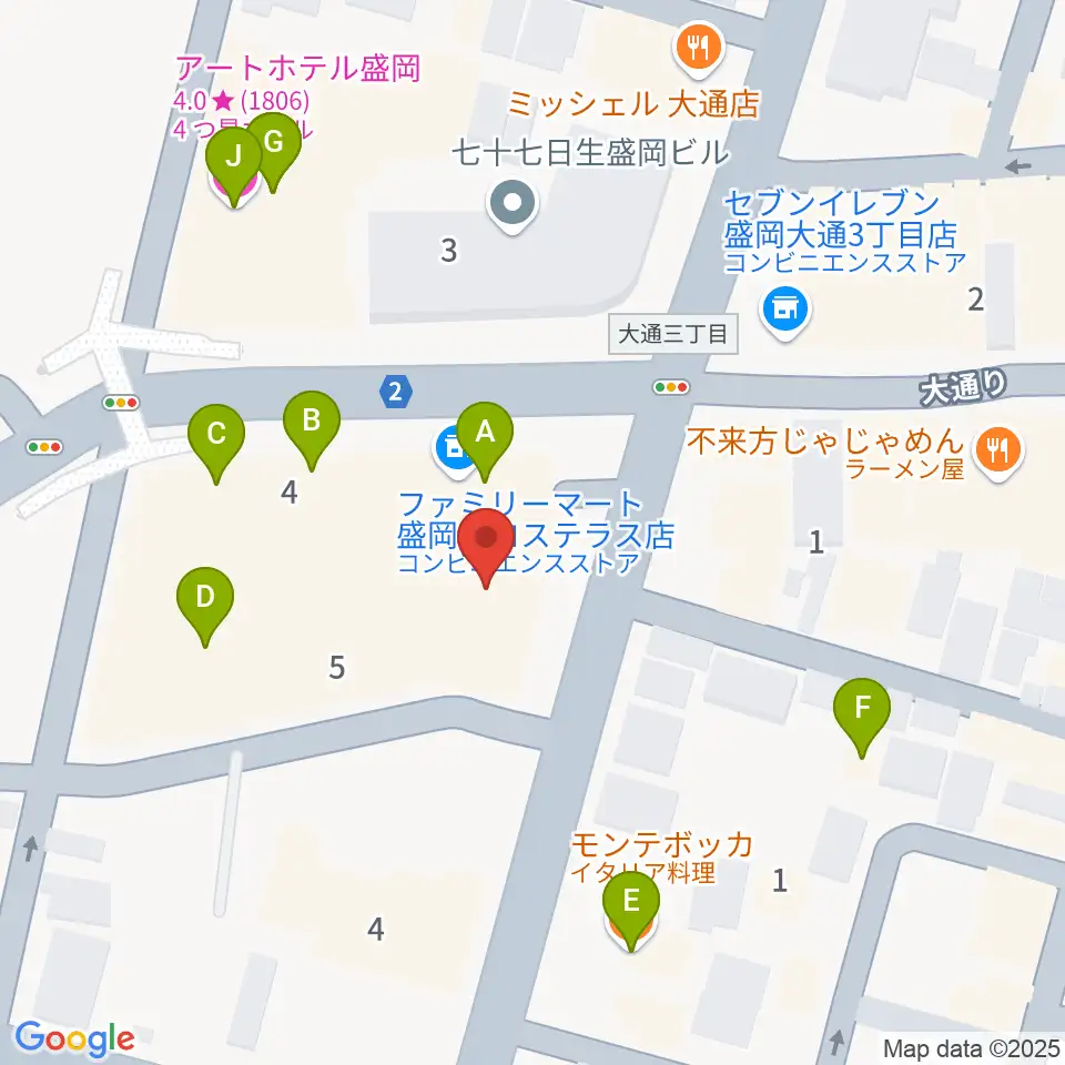 東山堂クロステラスセンター周辺のファミレス・ファーストフード一覧地図