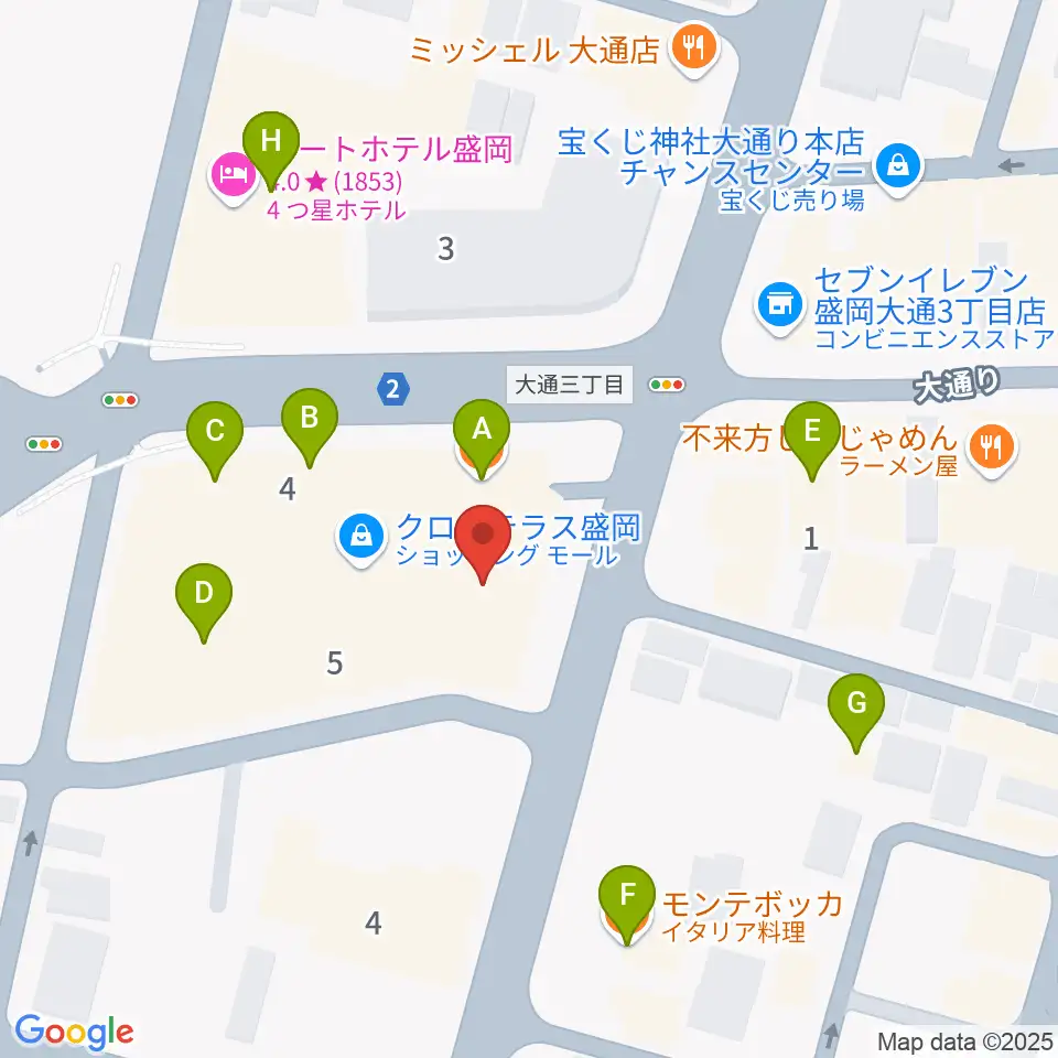 東山堂クロステラスセンター周辺のファミレス・ファーストフード一覧地図