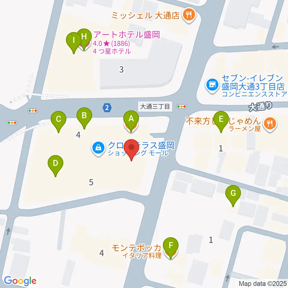 東山堂クロステラスセンター周辺のファミレス・ファーストフード一覧地図