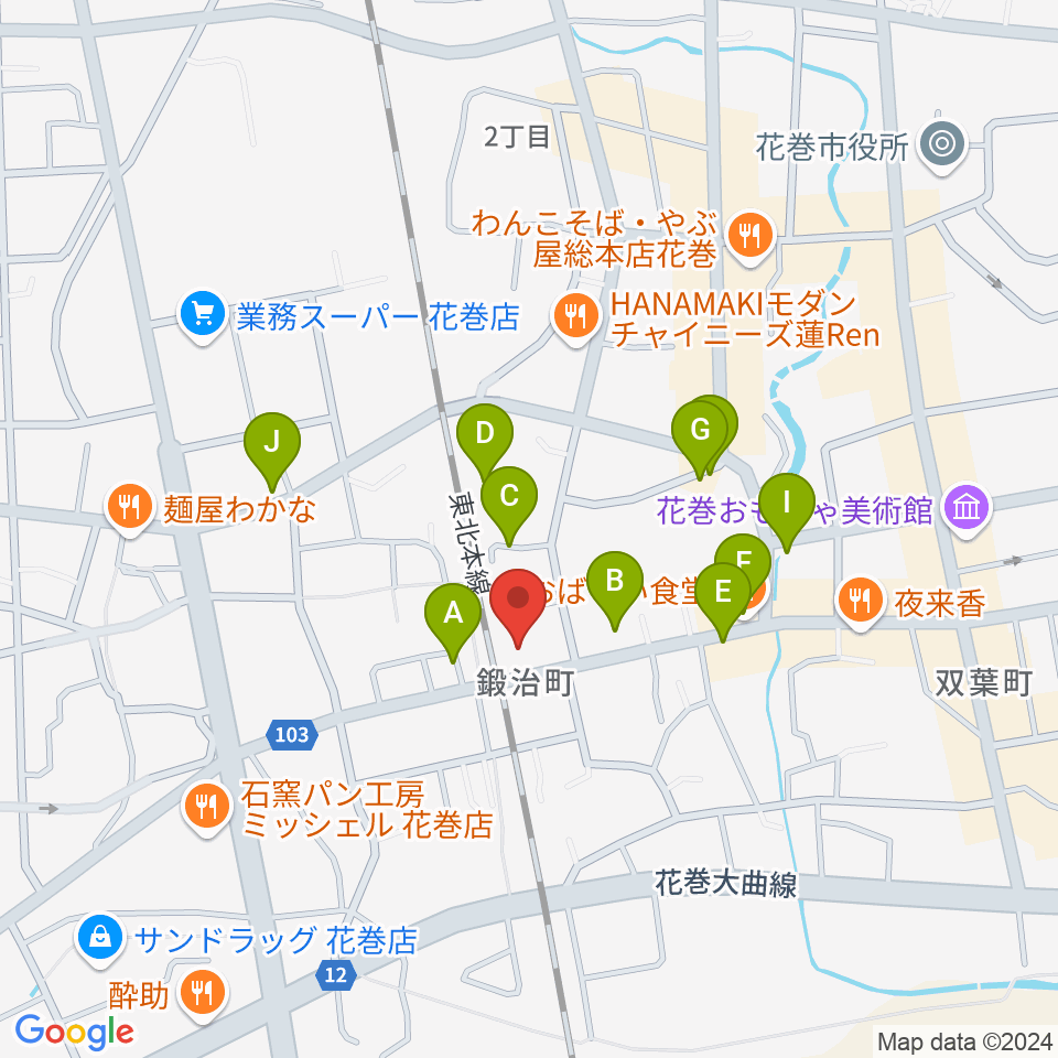 正時堂本店周辺のファミレス・ファーストフード一覧地図