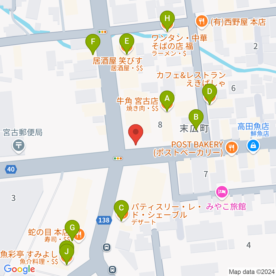 リラパークこなり小成楽器周辺のファミレス・ファーストフード一覧地図