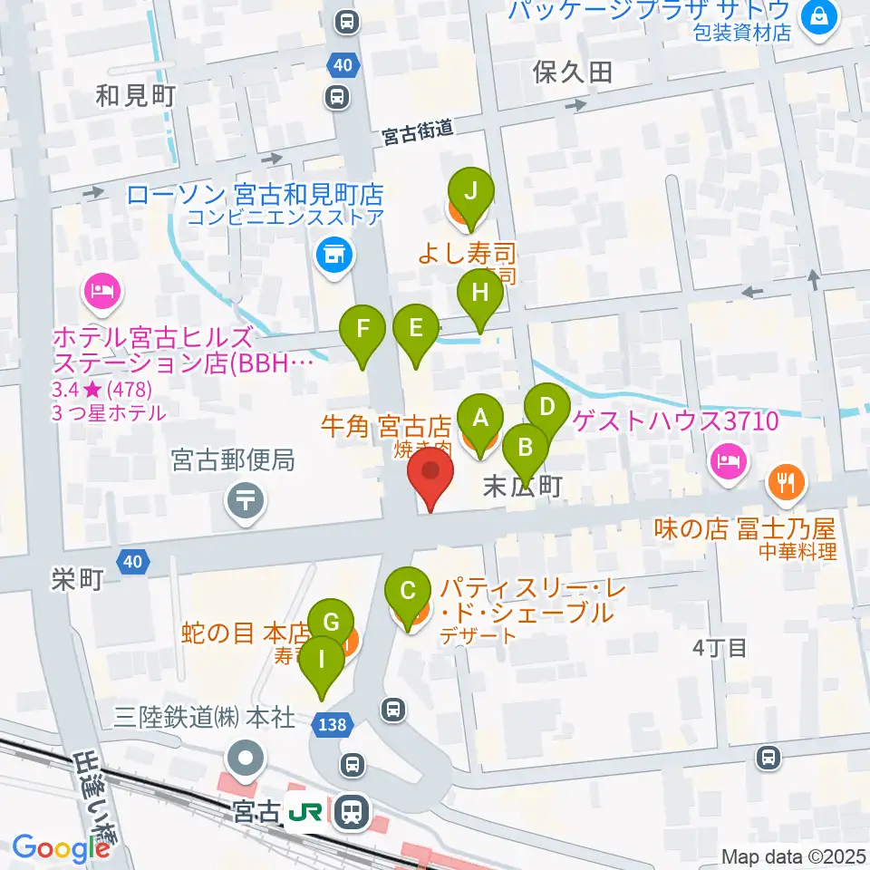 リラパークこなり小成楽器周辺のファミレス・ファーストフード一覧地図