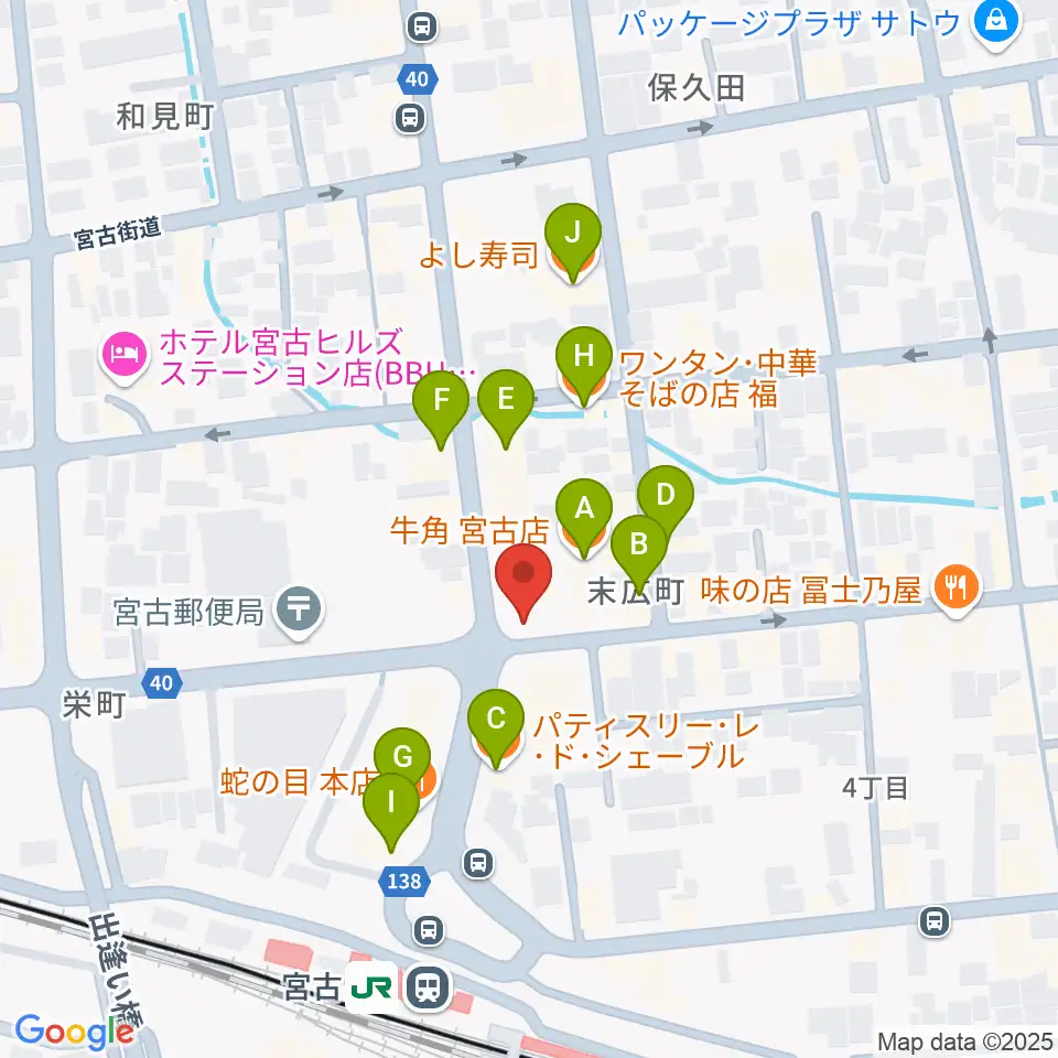 リラパークこなり小成楽器周辺のファミレス・ファーストフード一覧地図