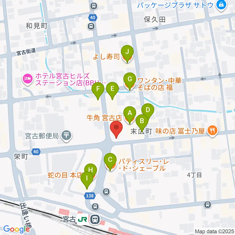 リラパークこなり小成楽器周辺のファミレス・ファーストフード一覧地図