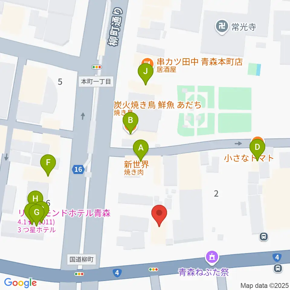 カワイ青森ショップ周辺のファミレス・ファーストフード一覧地図