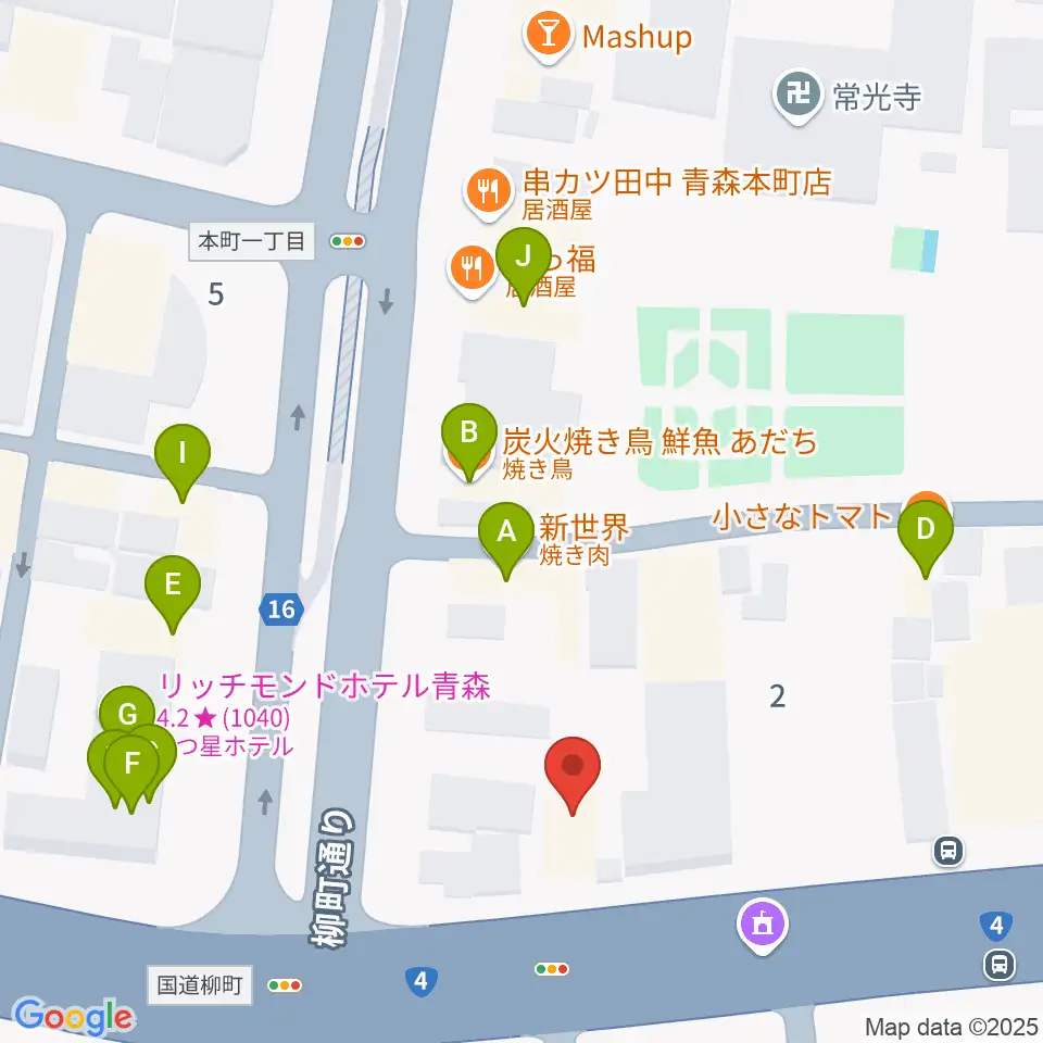 カワイ青森ショップ周辺のファミレス・ファーストフード一覧地図