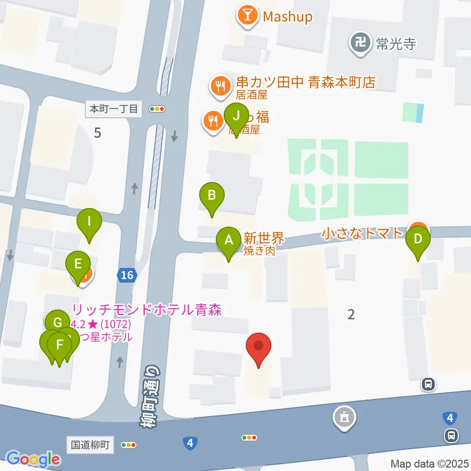 カワイ青森ショップ周辺のファミレス・ファーストフード一覧地図